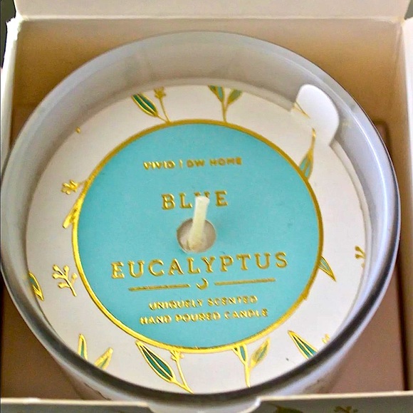DW HOME CANDLE BLUE EUCALYPTUS VIVID COLLECTION NEW 1 WICK SOYWAX - Picture 3 of 5
